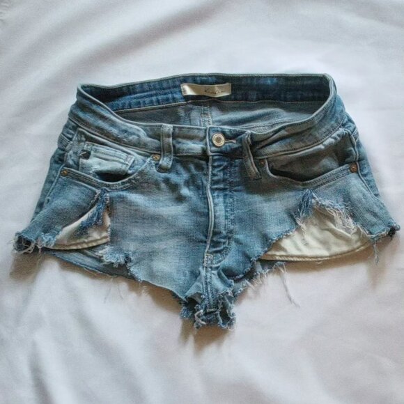 KanCan Womens Highly Distressed Daisy Duke Cut Offs Short Denim Jean Shorts☀🌊🌺 - Picture 2 of 12